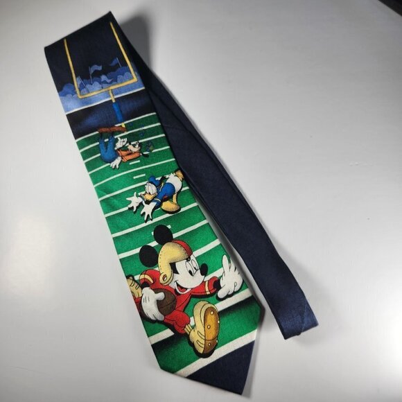 Mickey Mouse Football Necktie Men's 100% Silk Tie Made in Korea Mickey &… Co - Picture 7 of 11